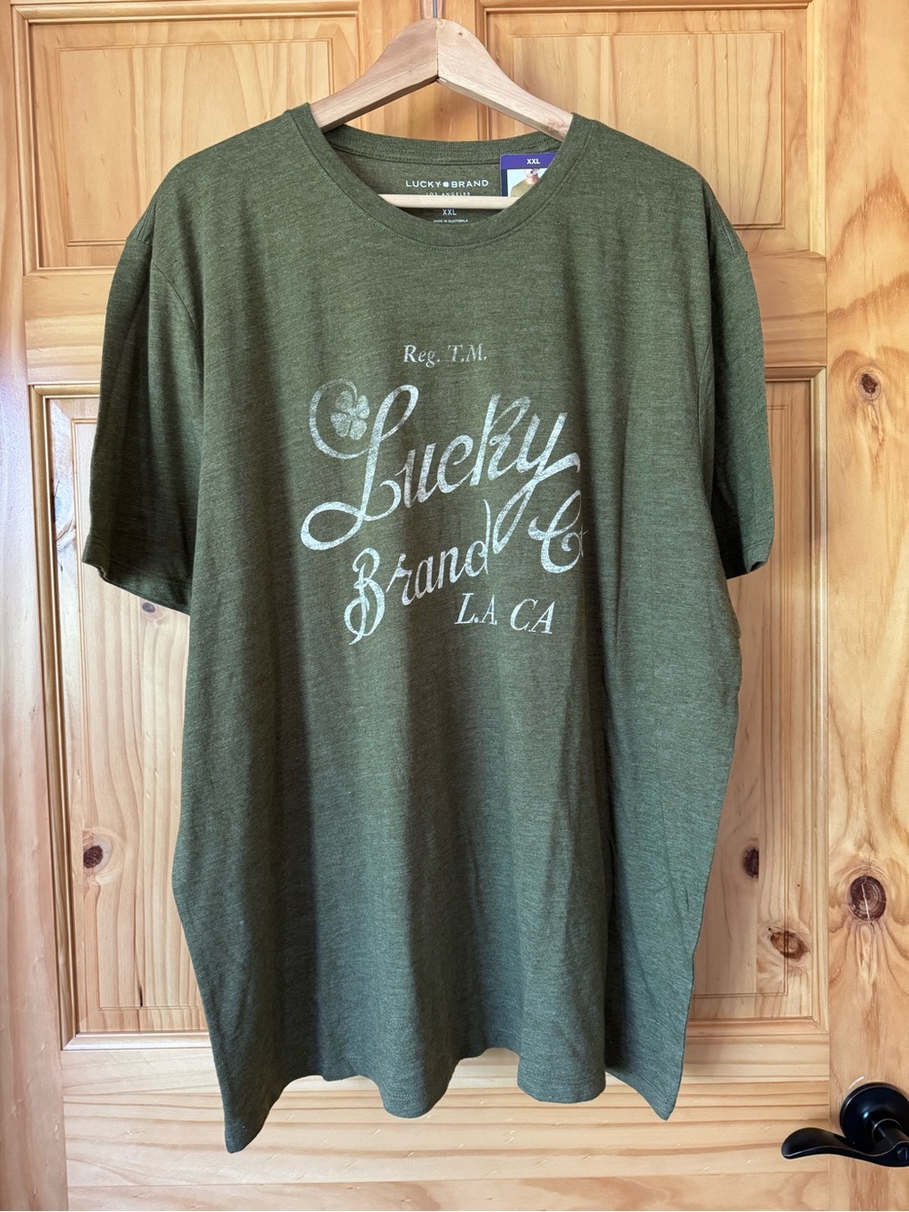 Lucky Brand Men's heathered Olive Graphic Tee size XXL
